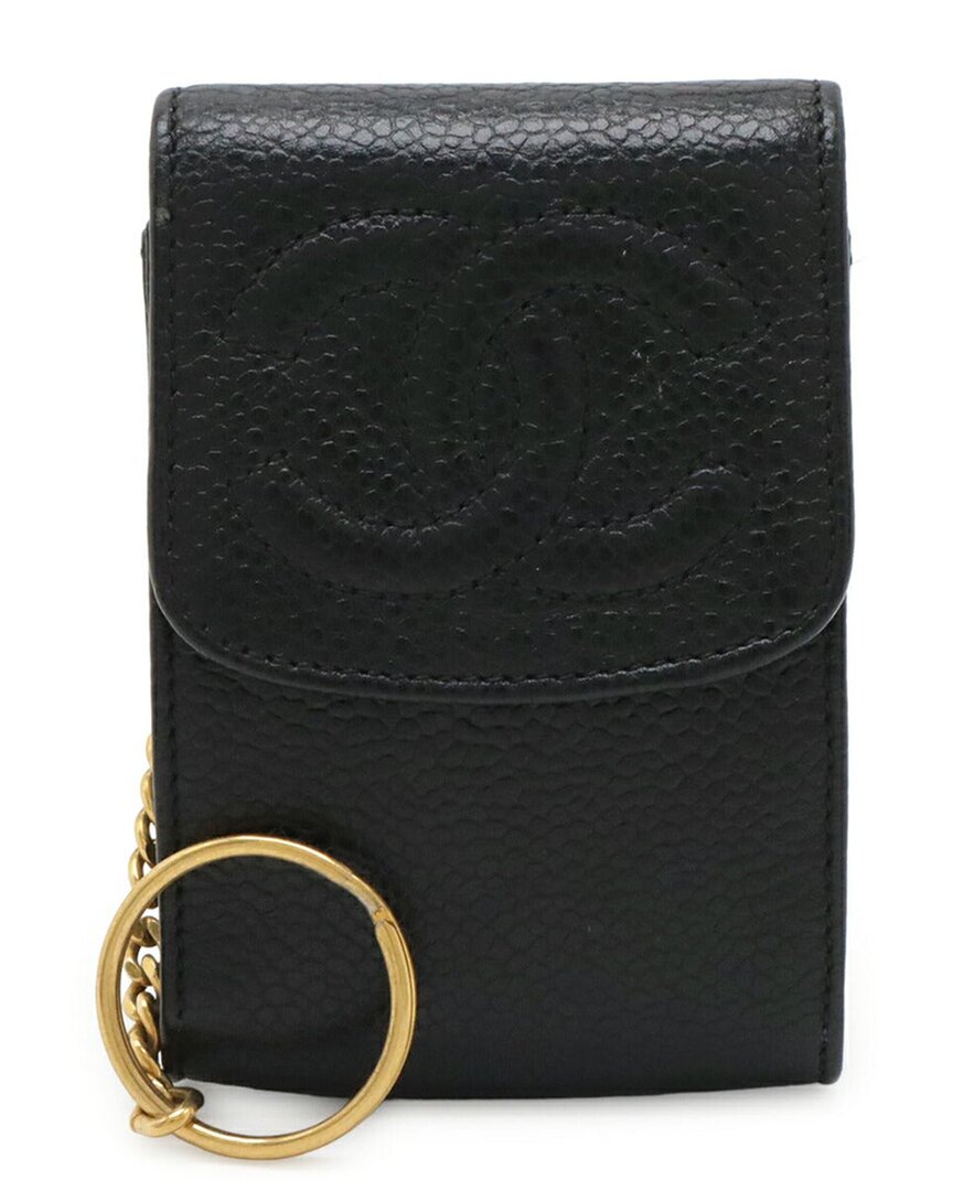 Chanel Black Caviar Leather Mini Pouch Lip Case (authentic Pre-loved)