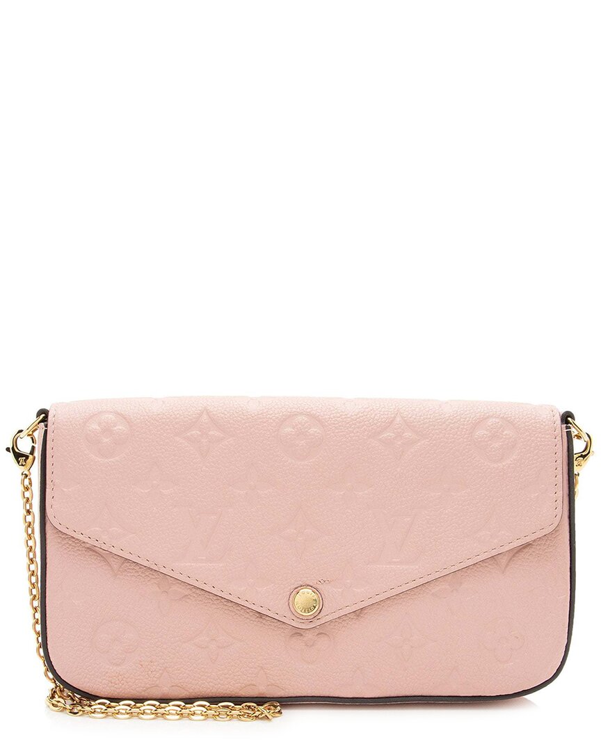 Pre-owned Louis Vuitton Pink Monogram Empreinte Felicie Pochette (authentic Pre-loved)