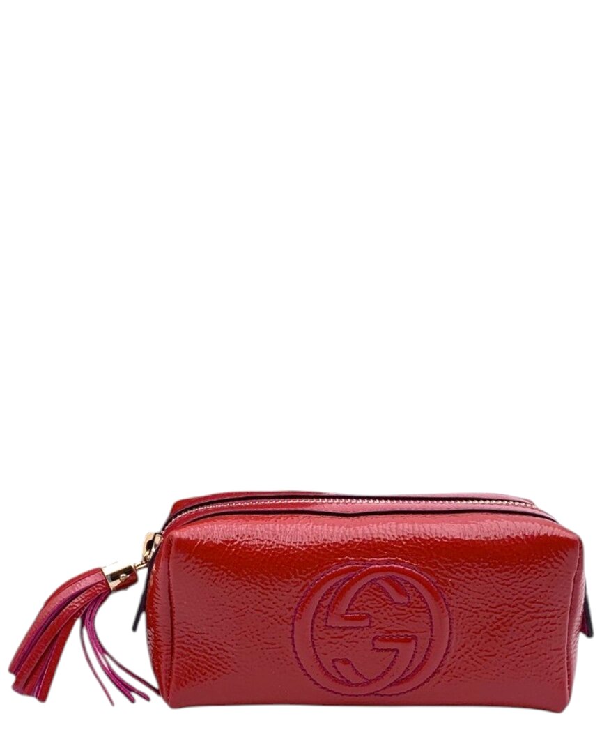 Gucci Red Leather Soho Clutch (authentic Pre-loved)
