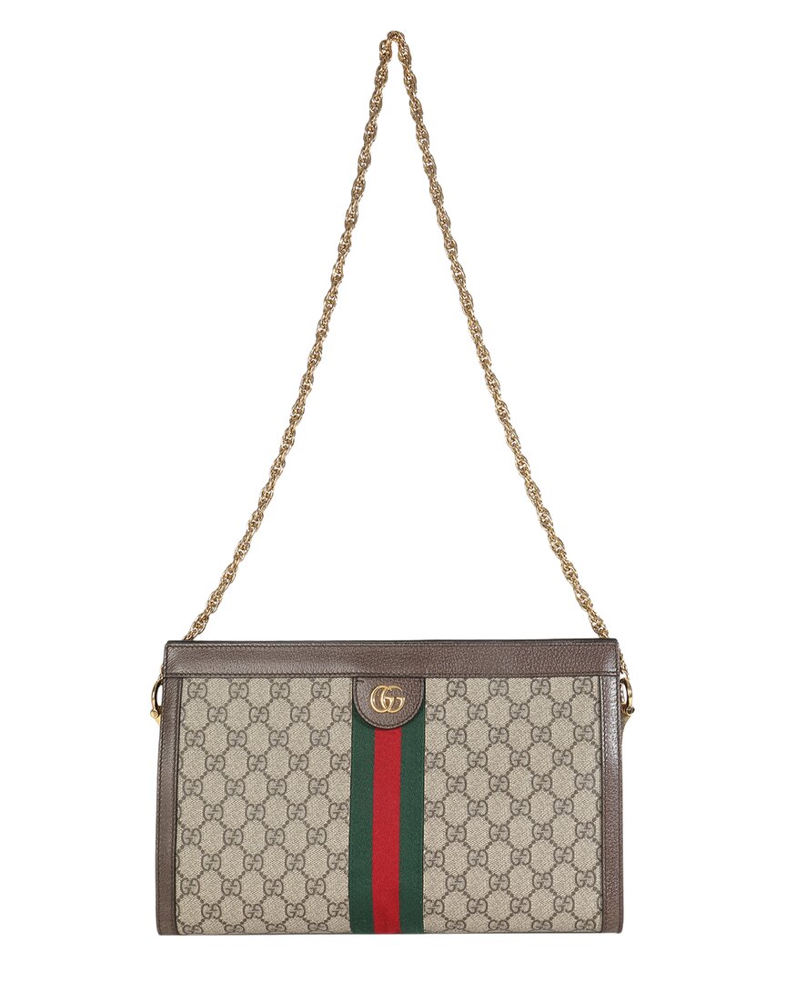 Gucci Brown Gg Supreme Canvas Web Ophidia Gg Small Shoulder Bag (authentic Pre-loved)
