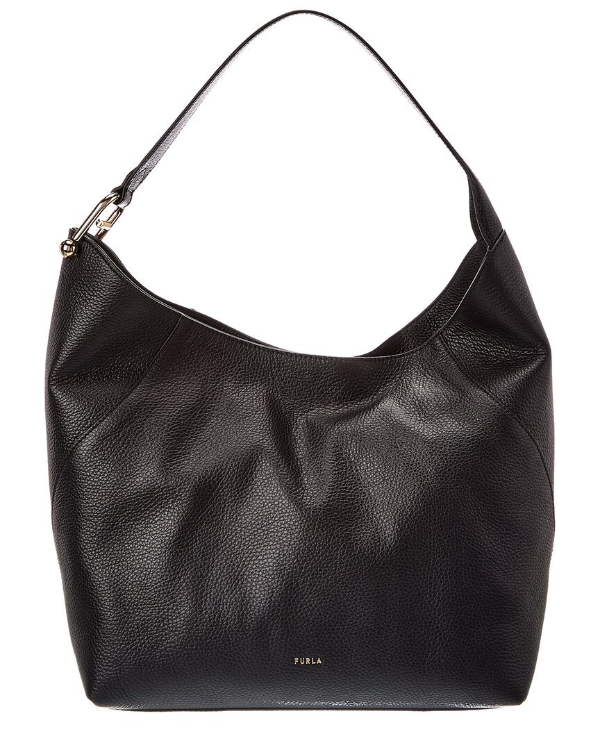 Furla Black Lara Shoulder Bag L Nero Grained Calf Leather Woman - Image 5