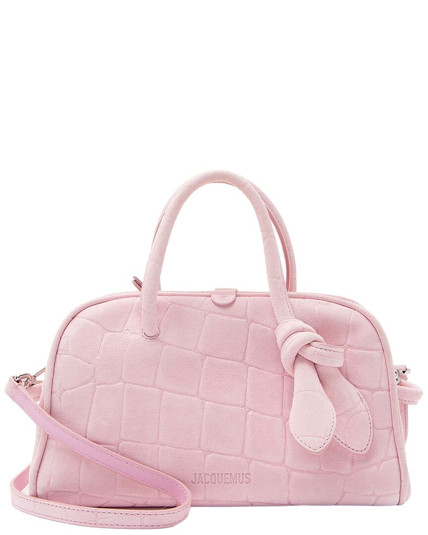 Jacquemus Pink Croc-embossed Suede Le Turismo Small Bowling Bag (authentic Pre-loved)