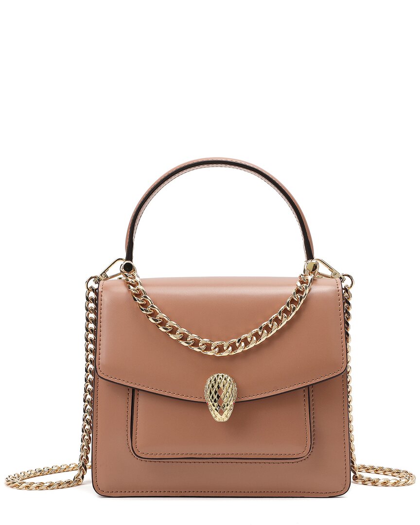 Tiffany & Fred Paris Smooth Leather Top Handle Crossbody In Brown