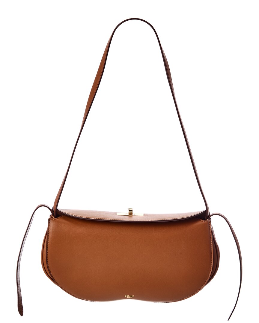 Celine Little Hot Dog Leather Shoulder Bag In Brown