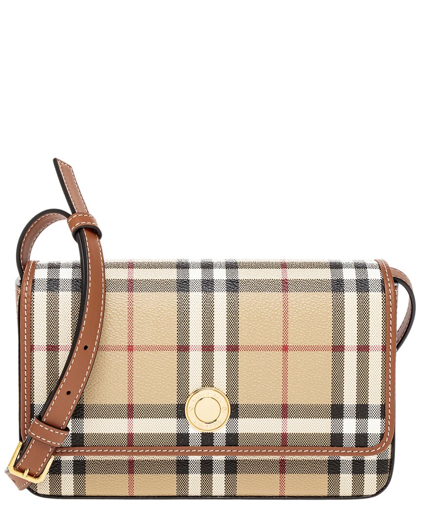 Burberry Hampshire Check Canvas Bag In Beige