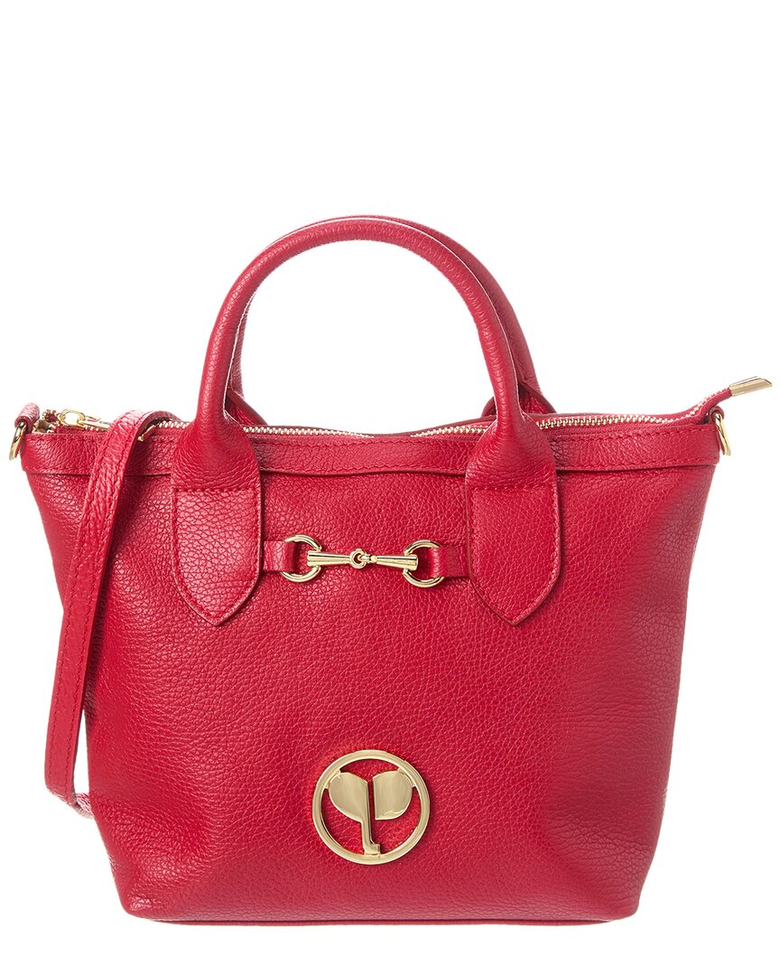 Persaman New York Taylor Leather Satchel In Red