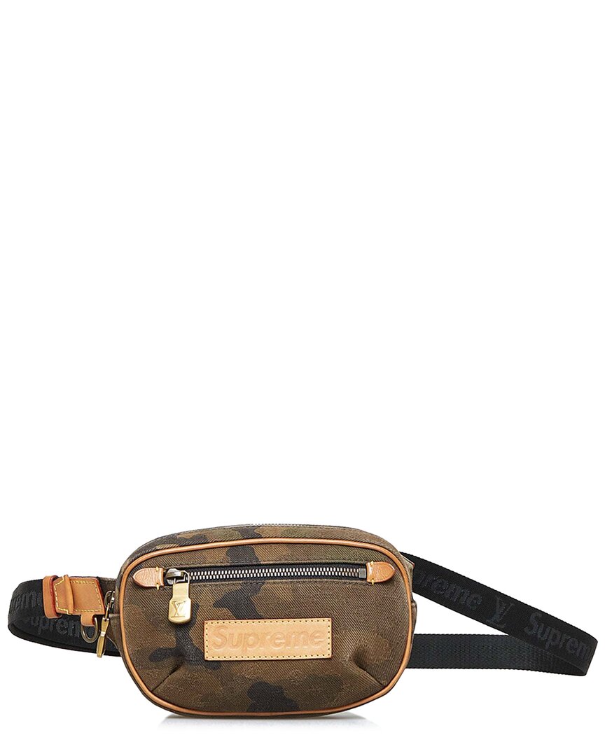Pre-owned Louis Vuitton Brown Canvas Supreme Camouflage Bum Bag Pm (authentic Pre-loved)