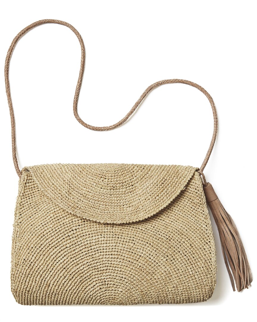 Mar Y Sol Leah Raffia Shoulder Bag In Brown