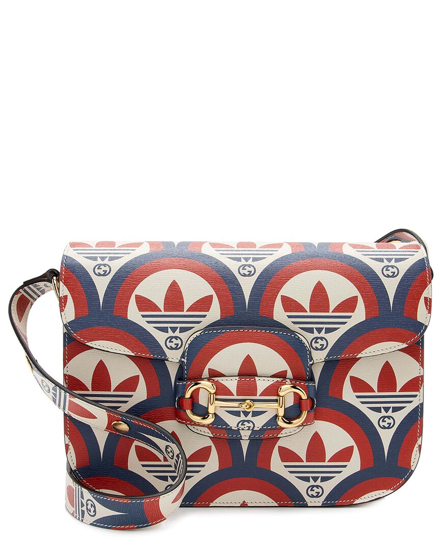 Gucci Blue Calfskin X Adidas Interlocking G Horsebit 1955 Small Shoulder Bag (authentic Pre-loved)