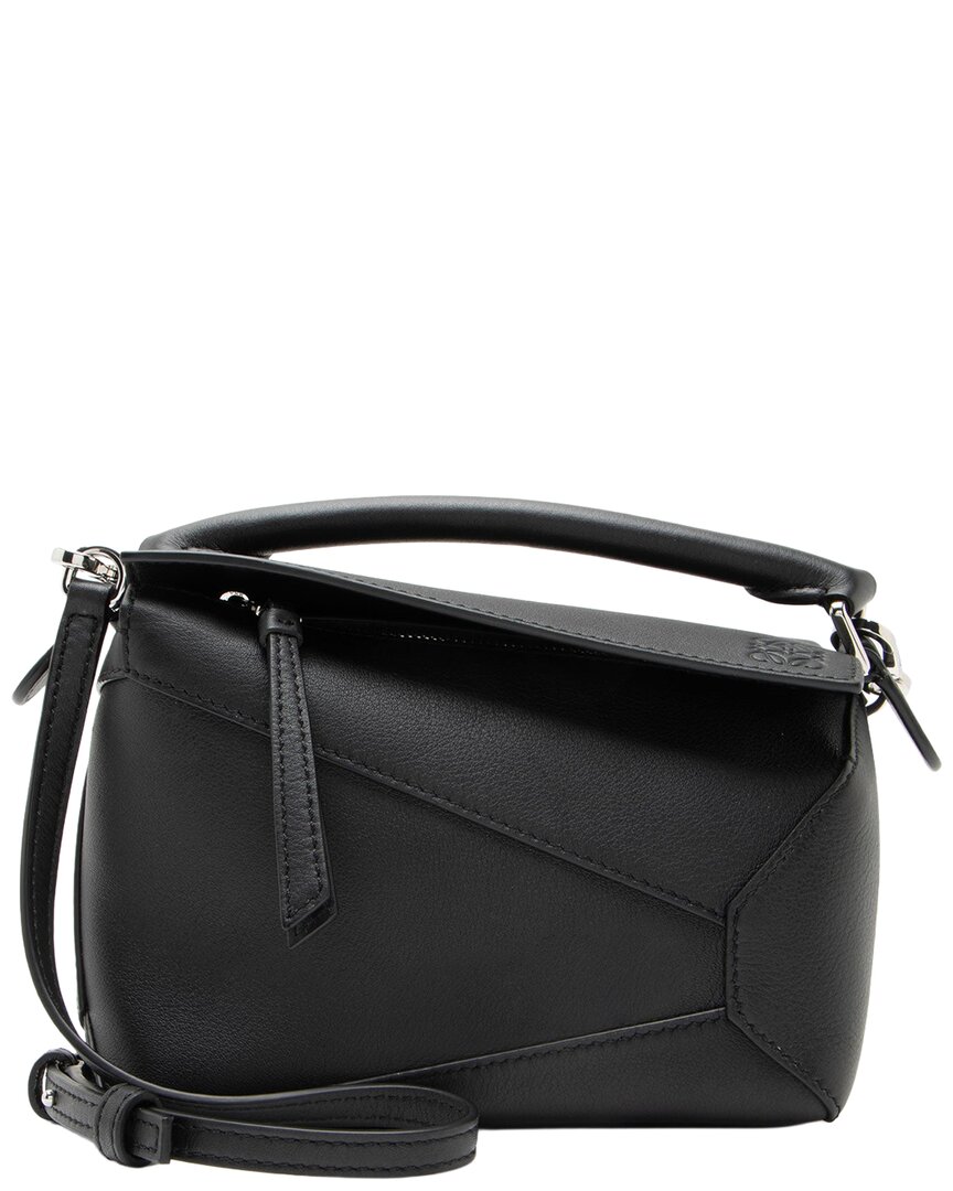 Pre-owned Loewe Black Calfskin Puzzle Edge Mini Bag (authentic Pre-loved)