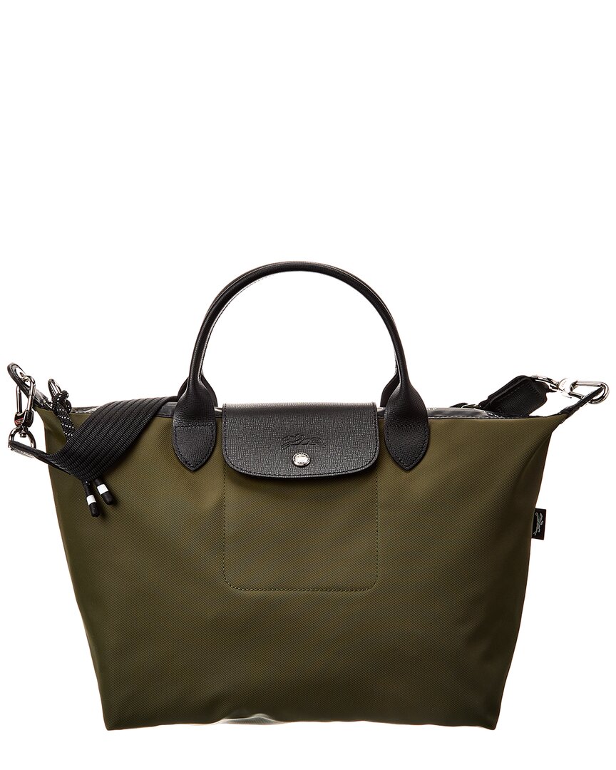 Longchamp Le Pliage Energy Canvas Shoulder Bag In Green