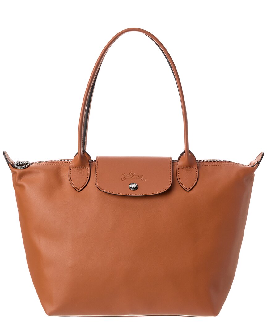 Shop Longchamp Le Pliage Xtra Medium Leather Tote In Brown