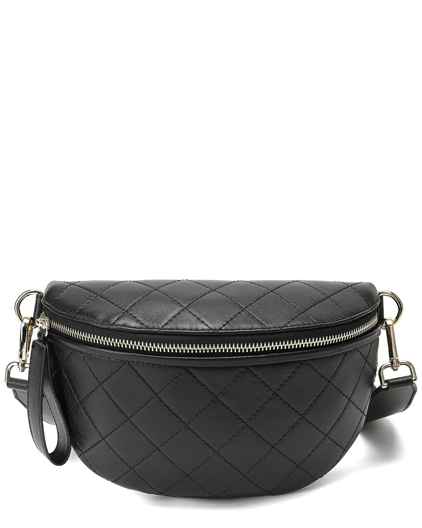 Tiffany & Fred Paris Quilted Leather Fanny Pack In Black