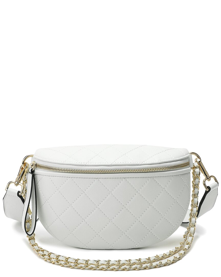 Tiffany & Fred Paris Quilted Leather Fanny Pack In White