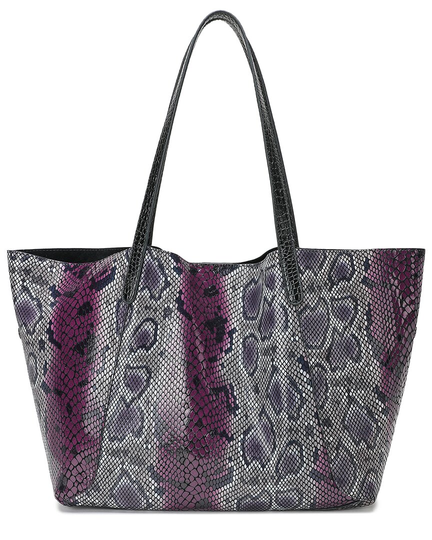 Shop Tiffany & Fred Paris Snake-embossed Leather Tote