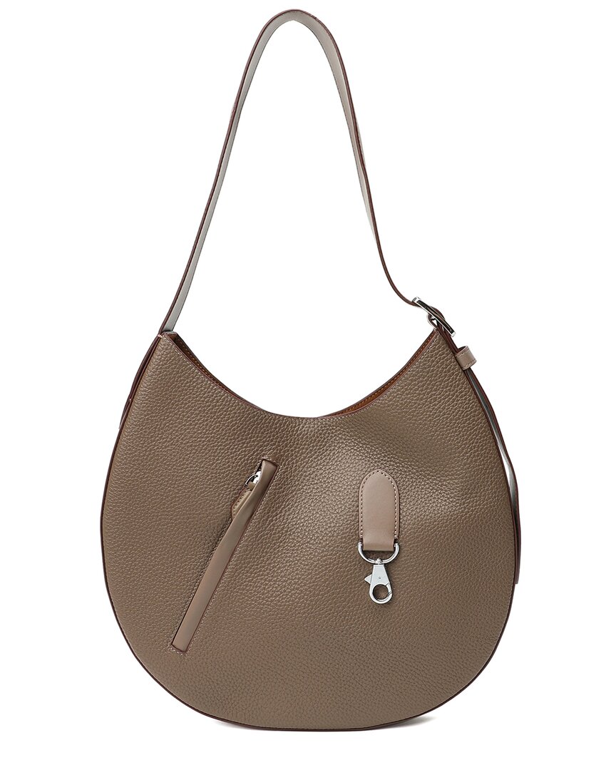Tiffany & Fred Paris Top-grain Leather Hobo Bag In Brown