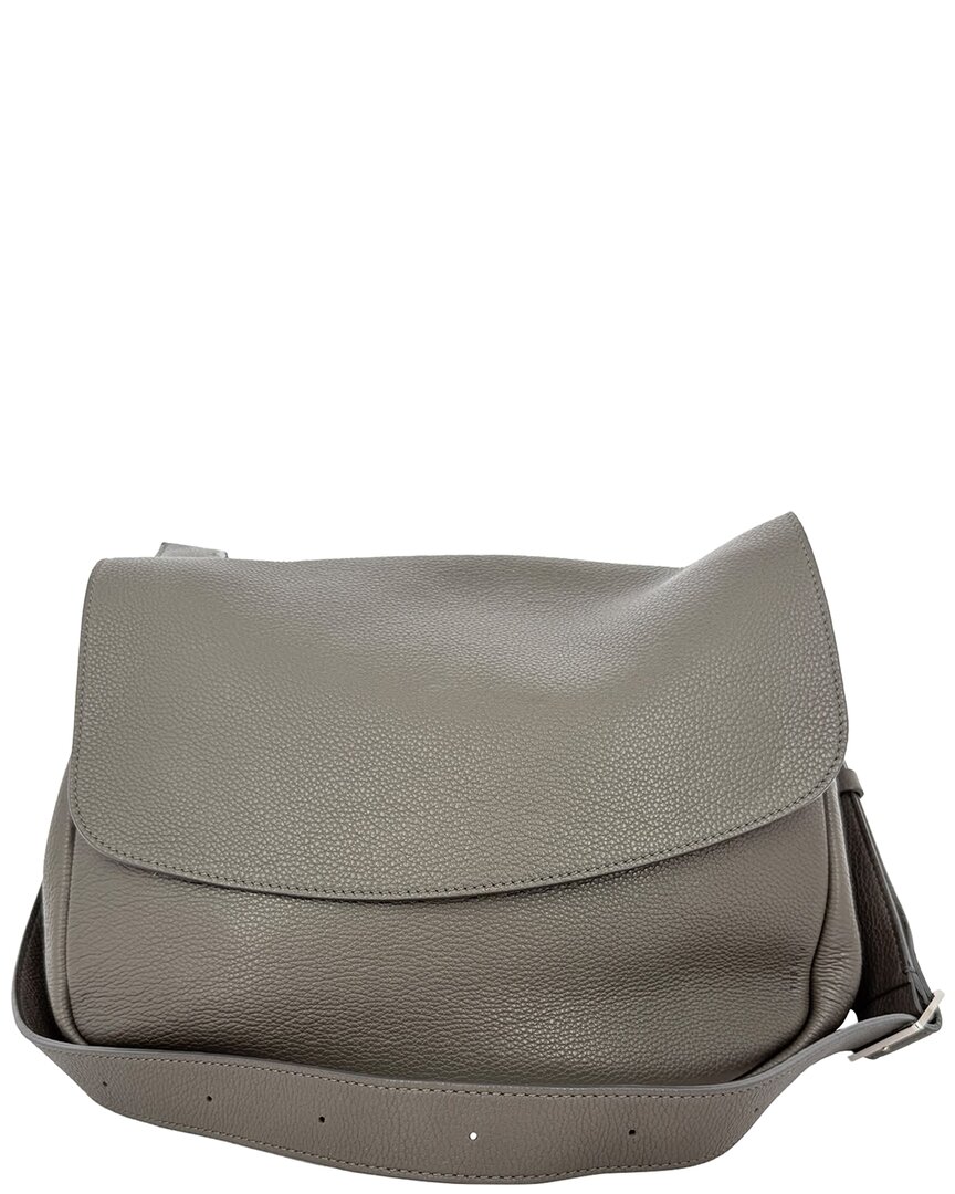 Pre-owned The Row Olive Leather Small Mail Bag (authentic Pre-loved)