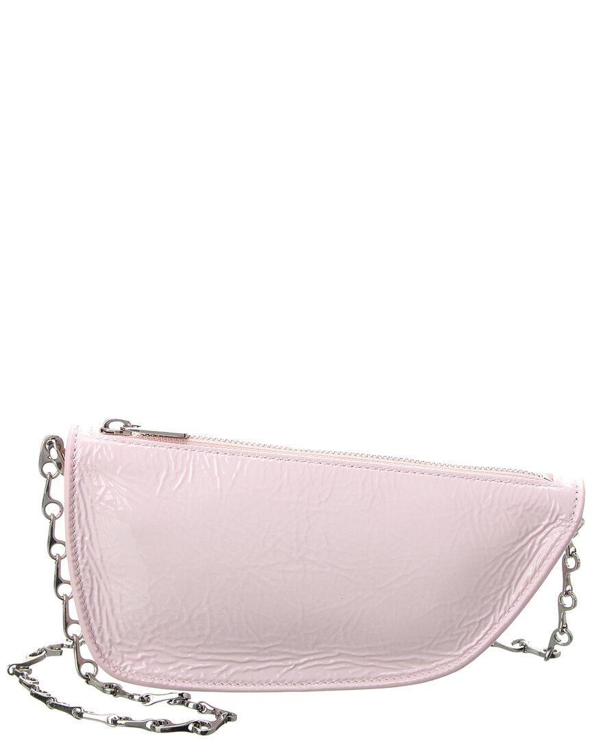 Shop Burberry Micro Sling Shell Leather Shoulder Bag In Pink