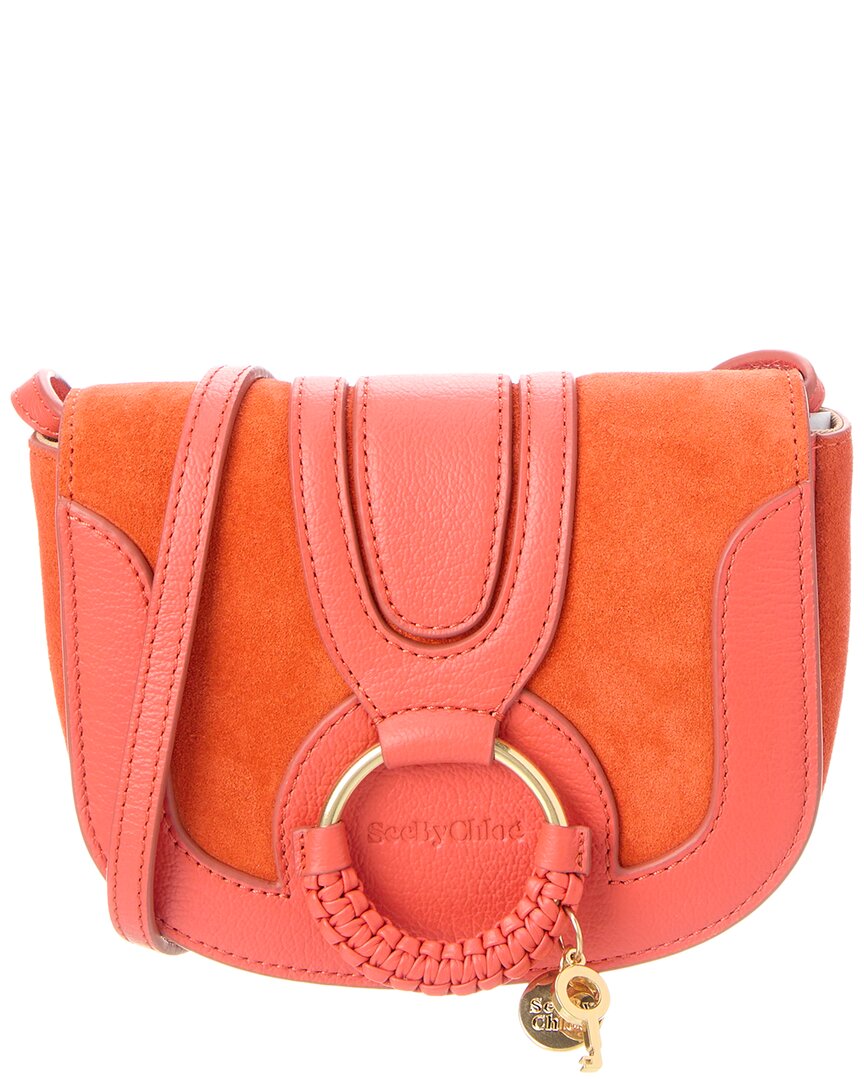 Shop See By Chloé Hana Mini Leather & Suede Crossbody In Orange
