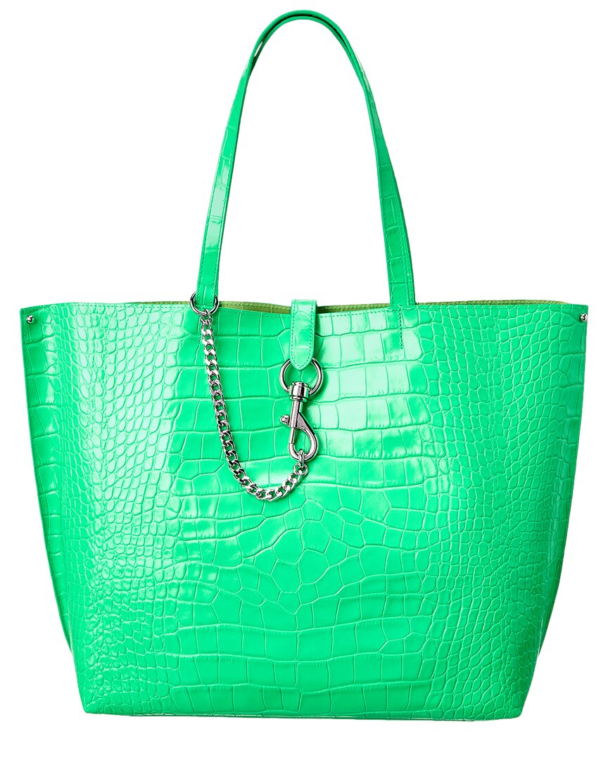 Shop Rebecca Minkoff Megan Soft Large Leather Tote In Green
