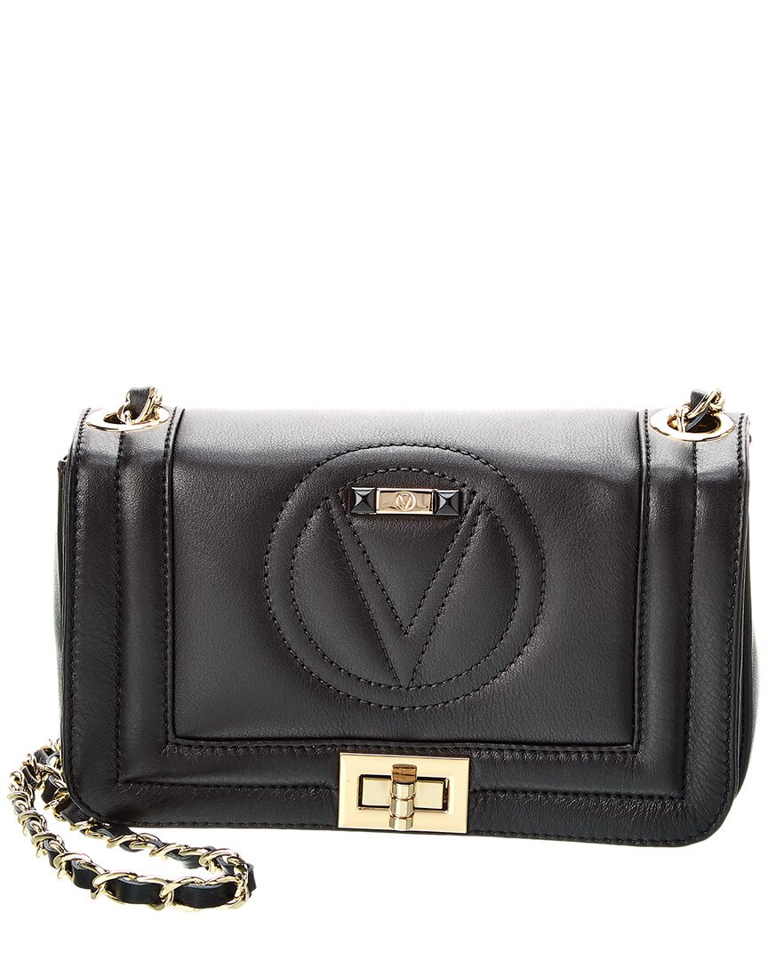 Shop Valentino By Mario Valentino Beatriz Leather Shoulder Bag In Black