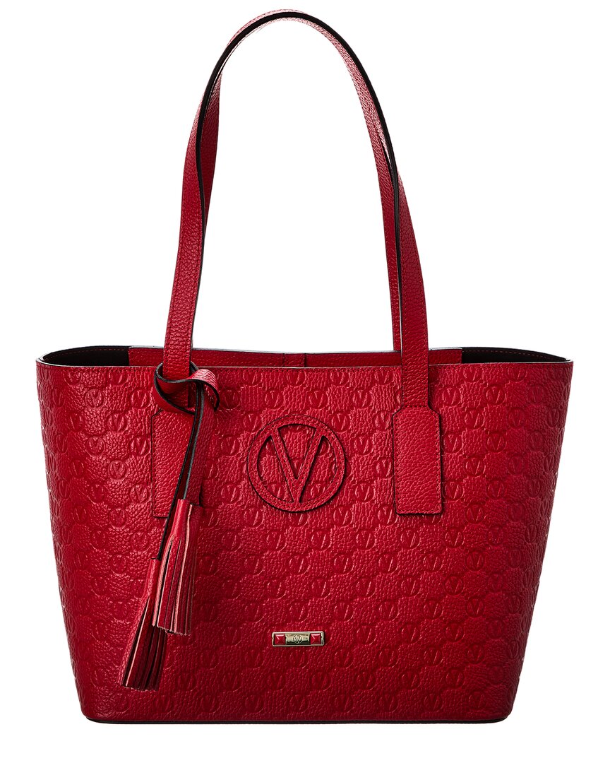 Shop Valentino By Mario Valentino Prince Medallion Leather Tote In Red