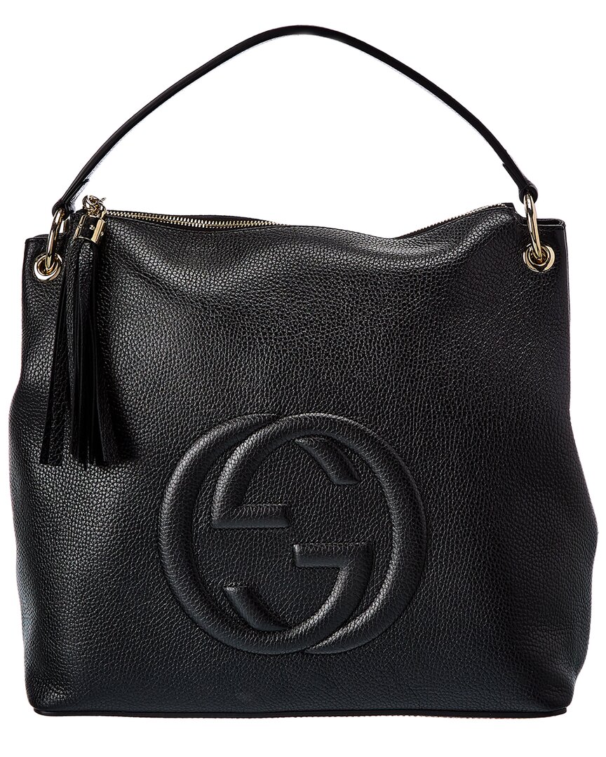 Shop Gucci Soho Leather Tote In Black