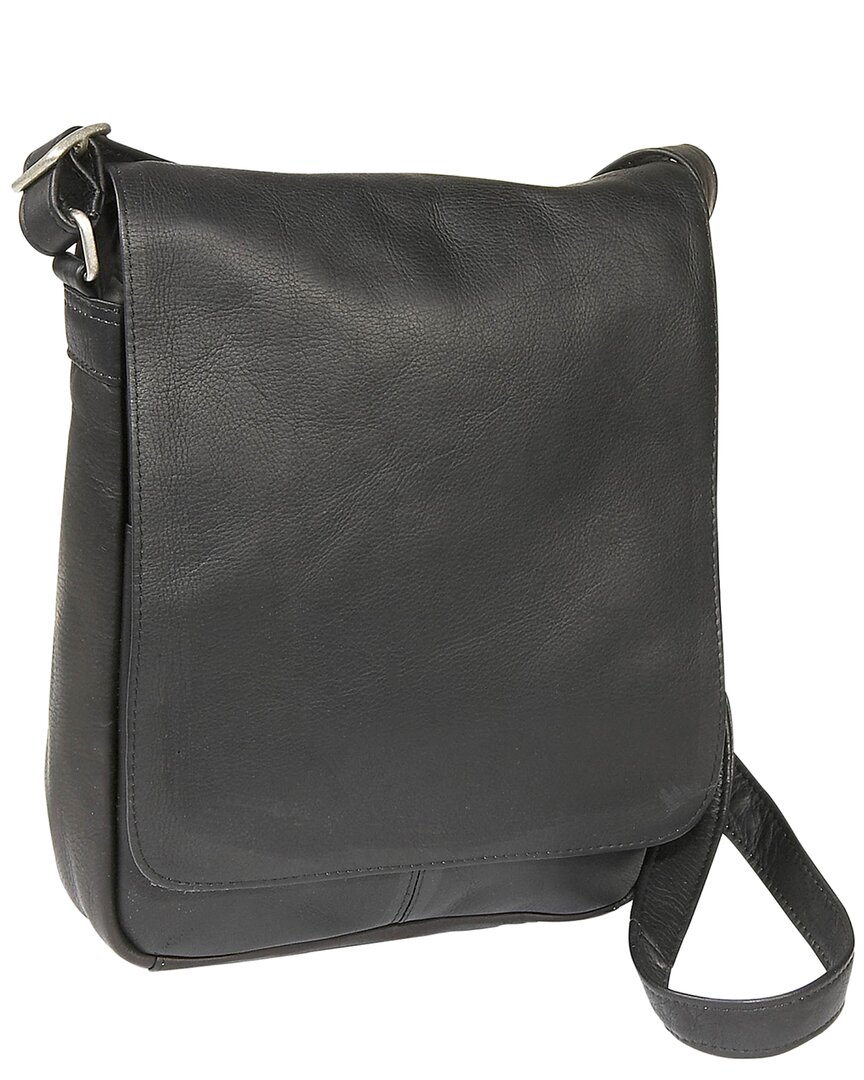 Le Donne Vertical Leather Shoulder Bag In Black