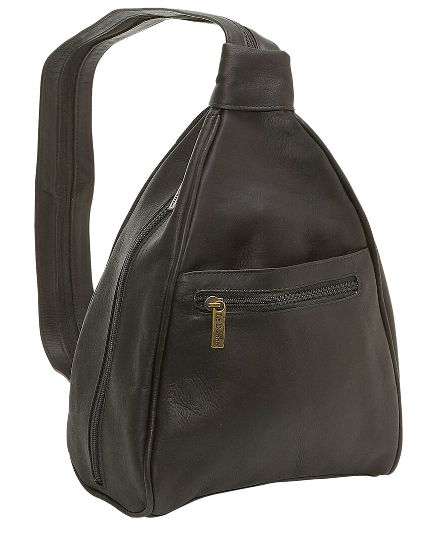 Le Donne Sling Leather Backpack In Brown
