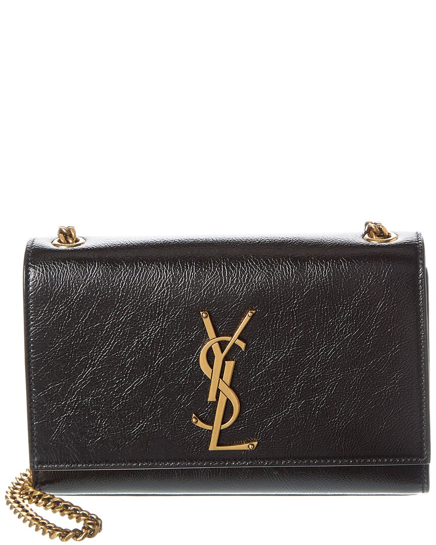 Shop Saint Laurent Kate Small Leather Shoulder Bag In Black