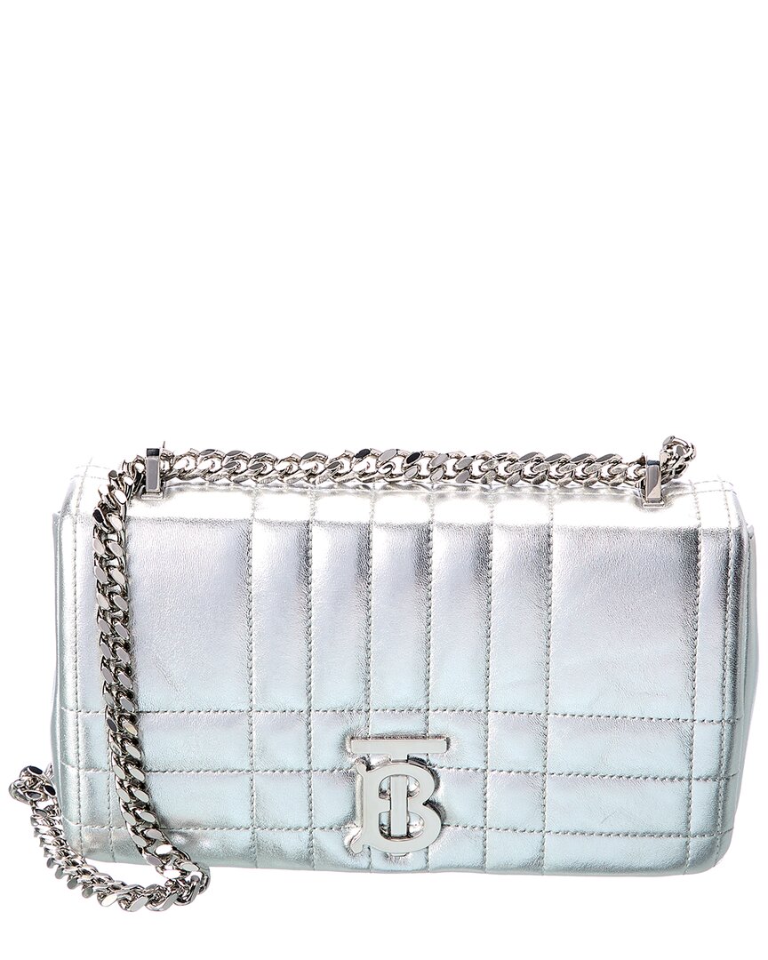 Burberry Lola Small Leather Shoulder Bag In Silver | ModeSens