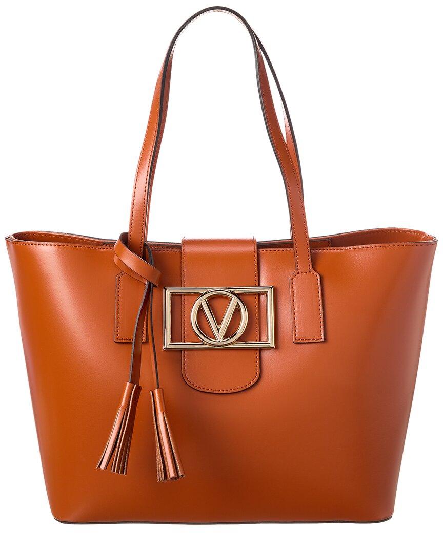 Valentino By Mario Valentino Marion Leather Tote In Brown