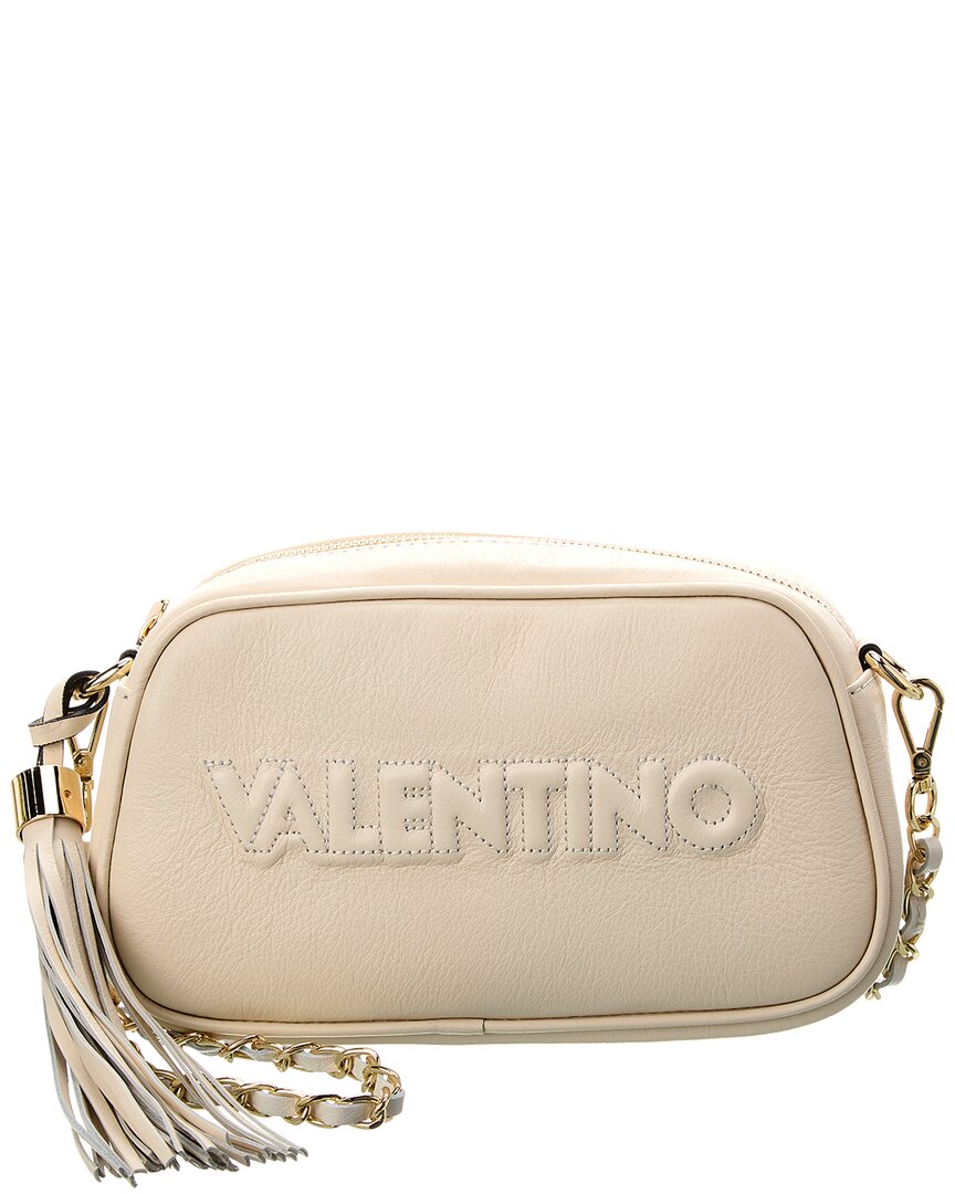 Shop Valentino By Mario Valentino Bella Embossed Leather Crossbody In White