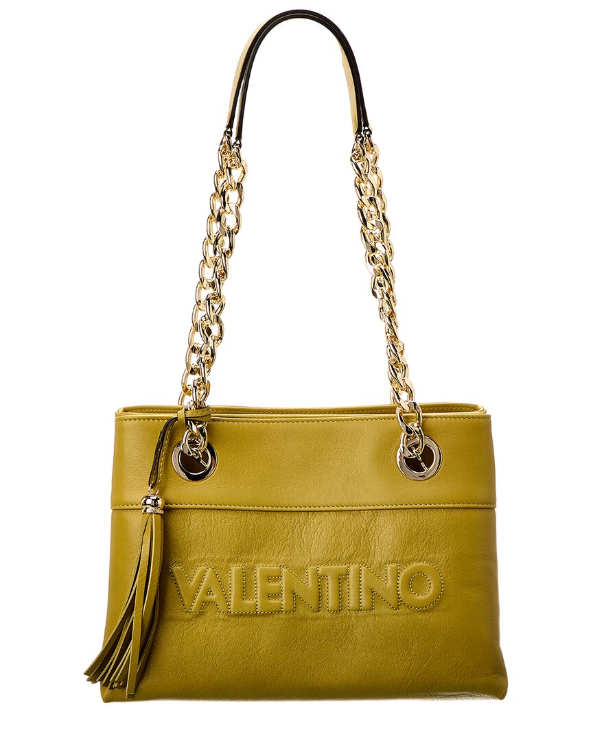 Shop Valentino By Mario Valentino Kali Embossed Leather Shoulder Bag In Green