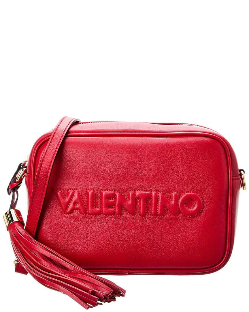 Shop Valentino By Mario Valentino Mia Embossed Leather Crossbody In Red