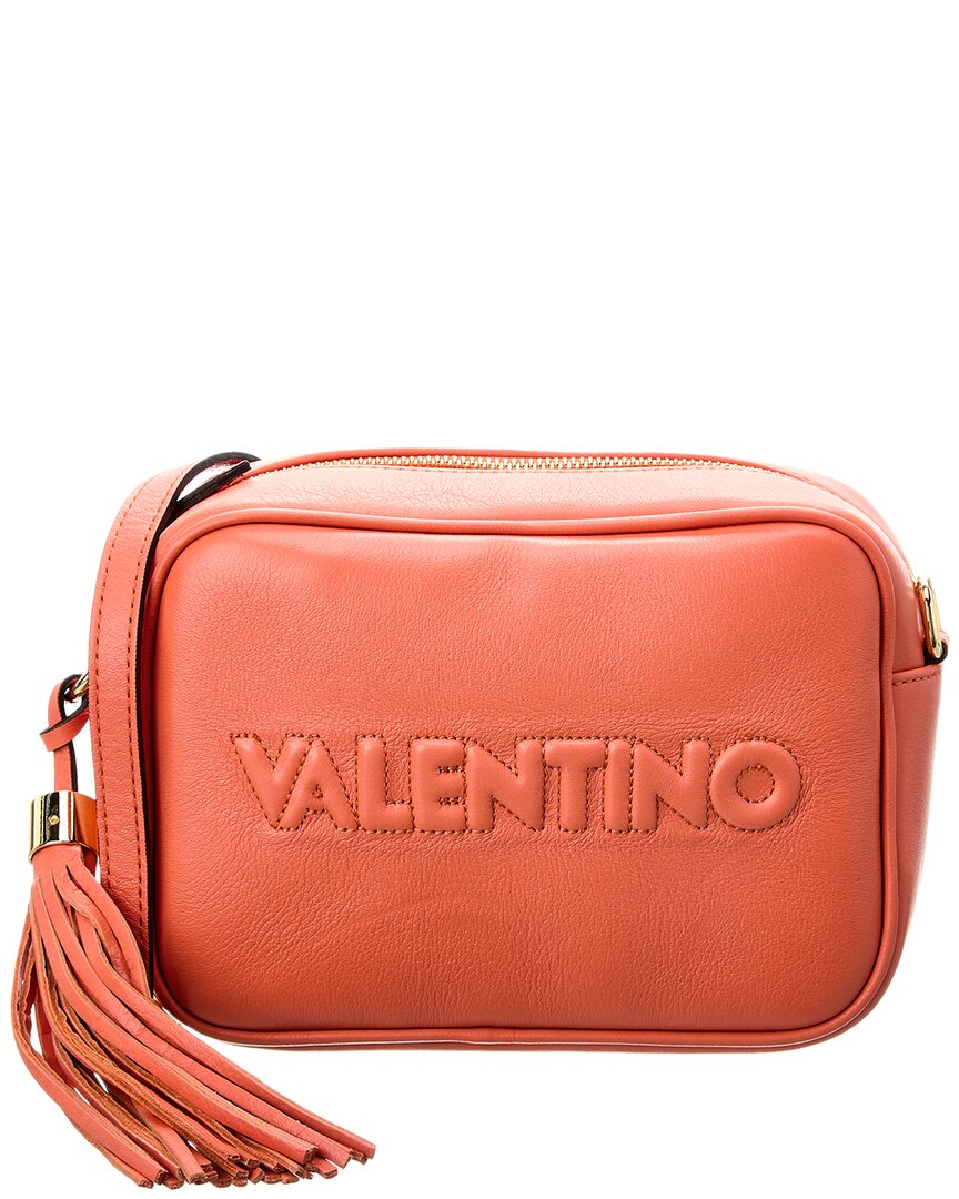 Shop Valentino By Mario Valentino Mia Embossed Leather Crossbody In Orange