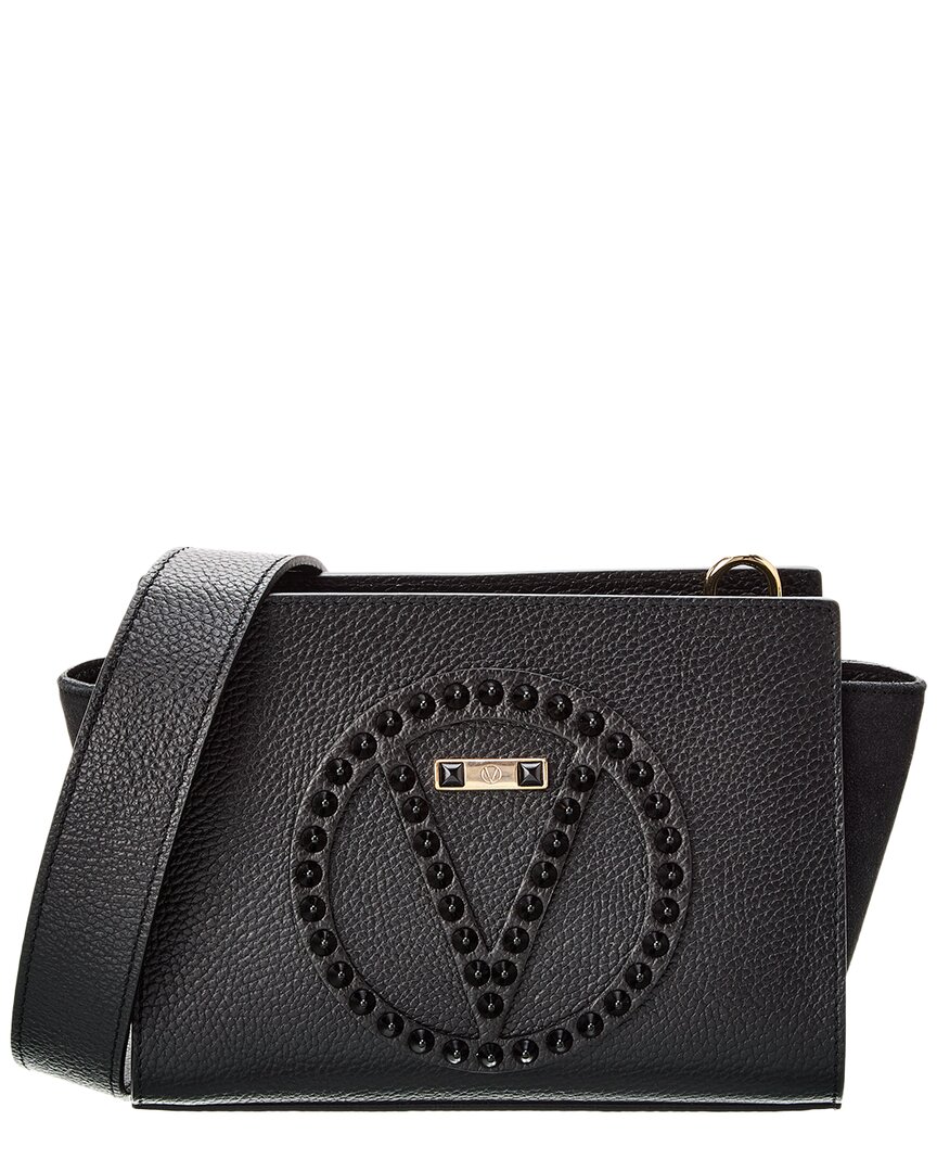 Shop Valentino By Mario Valentino Kiki Rock Leather Shoulder Bag In Black