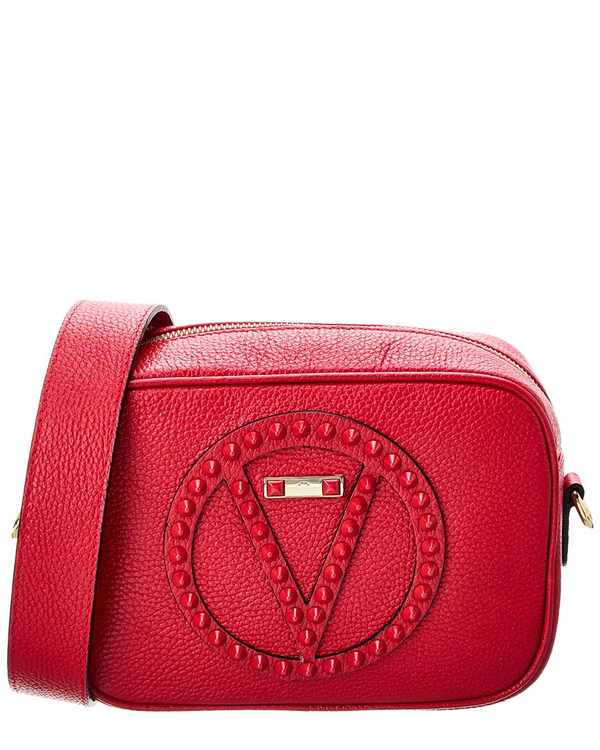 Shop Valentino By Mario Valentino Mia Rock Leather Crossbody In Red