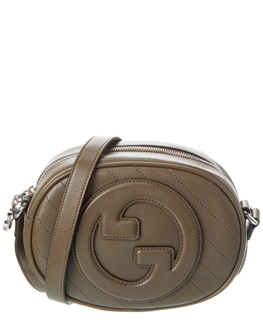 Gucci Blondie Mini Leather Shoulder Bag In Brown