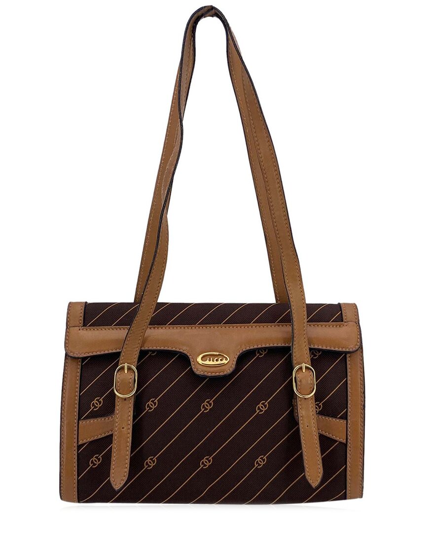 Gucci Brown Cotton Shoulder Bag (authentic Pre-loved)