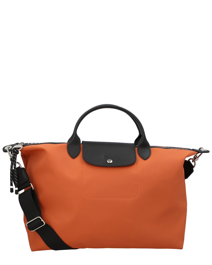 Shop Longchamp Le Pliage Energy Xl Canvas & Leather Tote Handbag In Orange