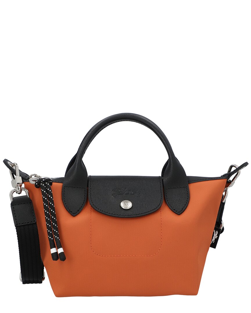 Shop Longchamp Le Pliage Energy Xs Canvas & Leather Tote Handbag In Orange