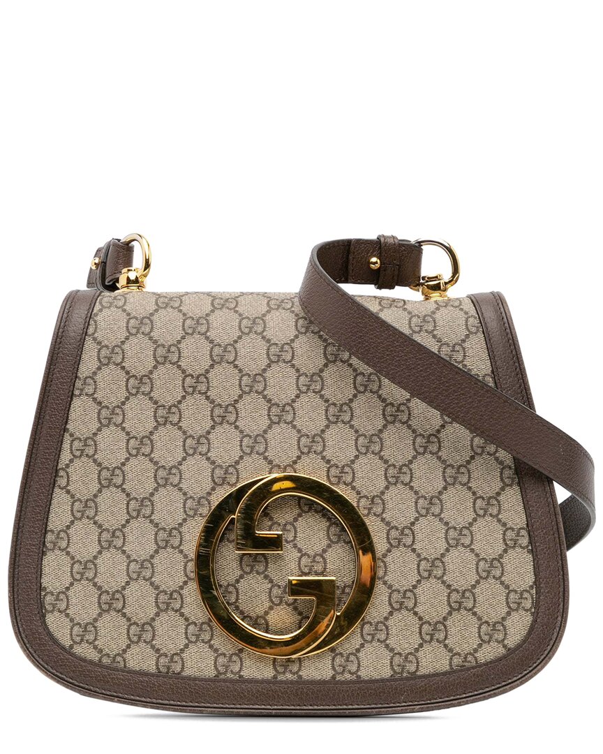 Gucci Brown Gg Supreme Canvas Medium Blondie Crossbody (authentic Pre-loved) In Brown