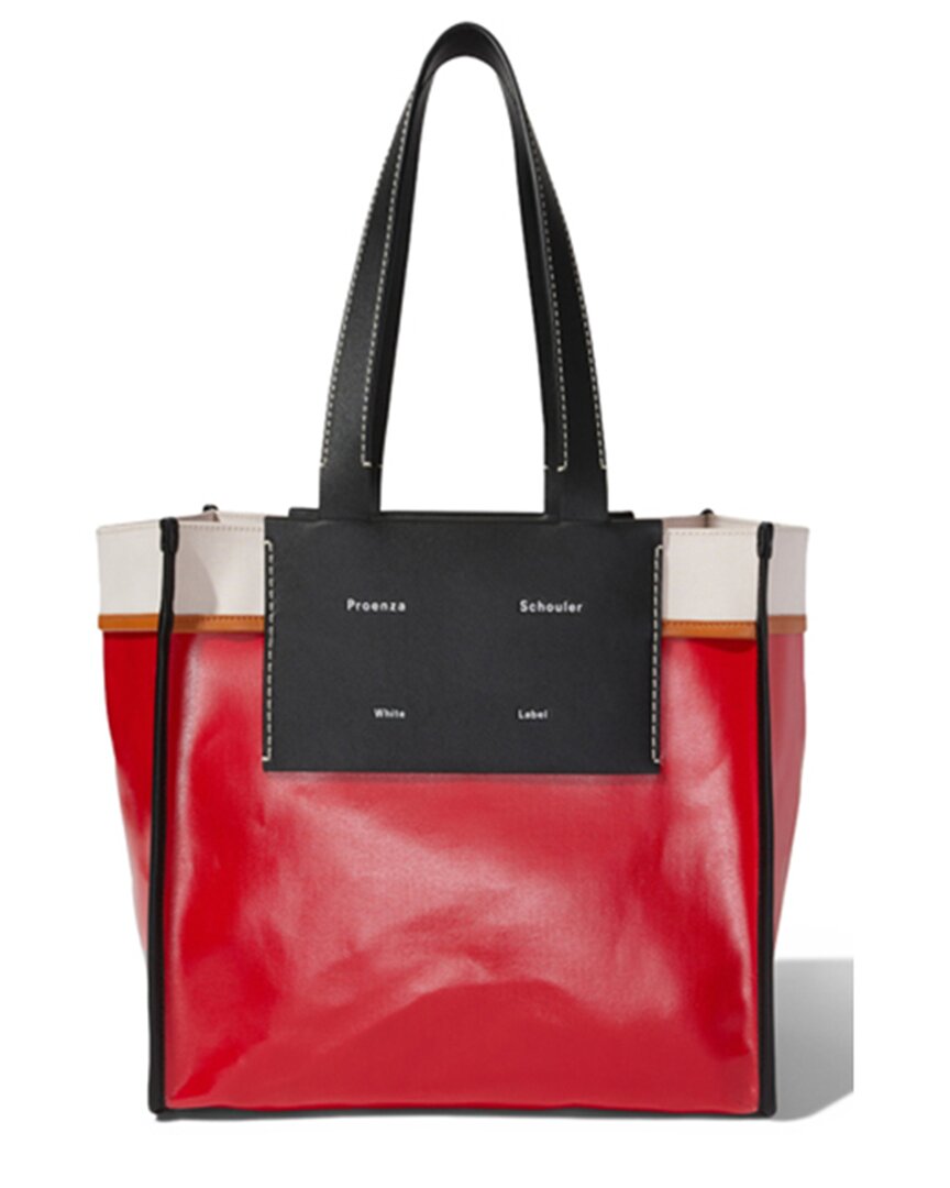 Shop Proenza Schouler White Label Large Morris Coated Canvas Tote In Red