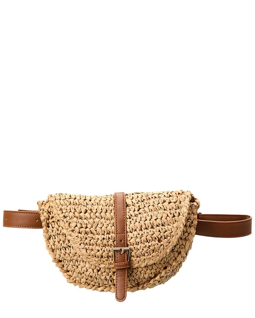 Surell Accessories Paper Straw Belt Bag In Brown