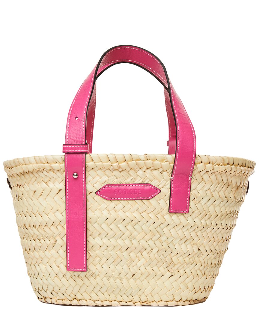 Shop Poolside The Essaouira Small Straw Tote In Pink