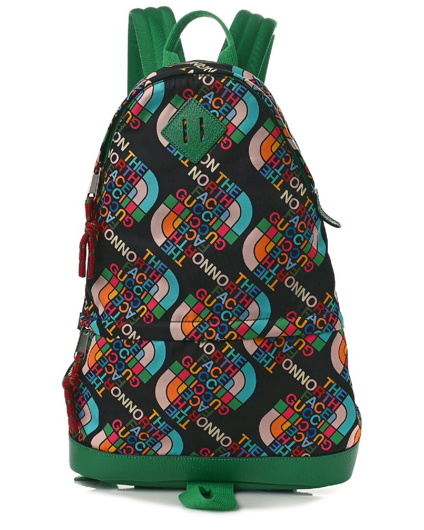 Gucci Multicolor Econyl Logo Canvas X The North Face Medium Backpack (authentic Pre-loved)