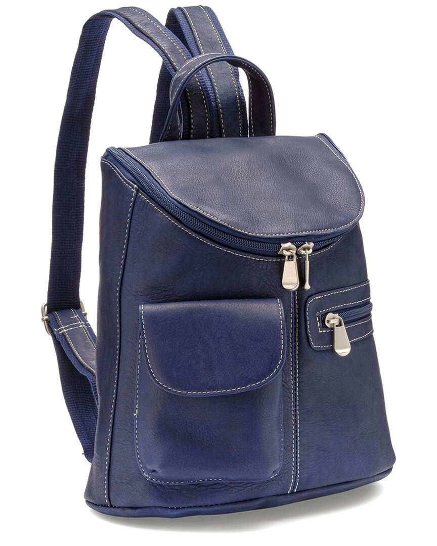 Shop Le Donne Lafayette Classic Leather Backpack In Blue