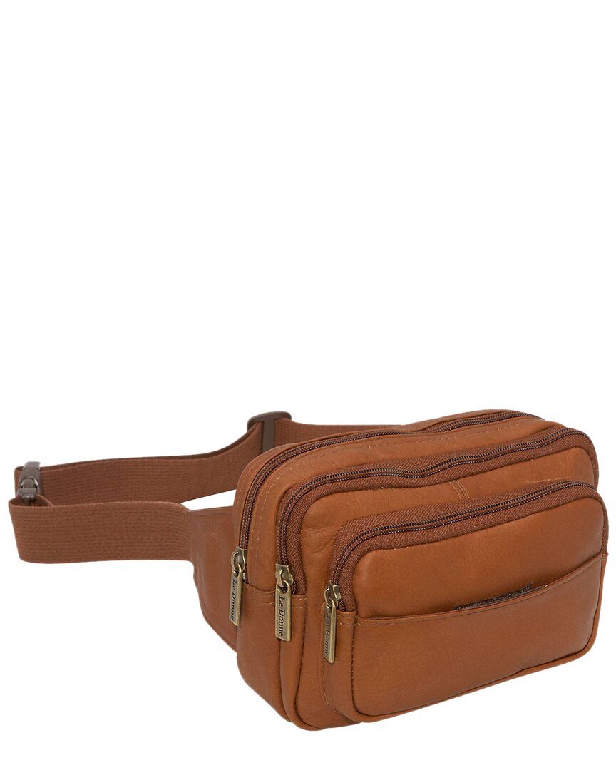 Le Donne 4-compartment Leather Waist Bag In Brown