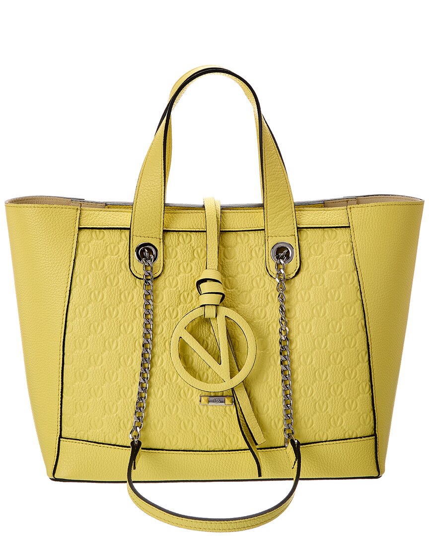 Valentino By Mario Valentino Sophie Medallion Leather Tote In Yellow